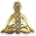 Gold Aluminium Seven Chakra Yoga Incense Holder for Serenity