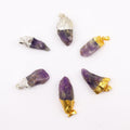 Gemstone Amethyst Gold & Silver Plated Pendants 6 Assorted Designs