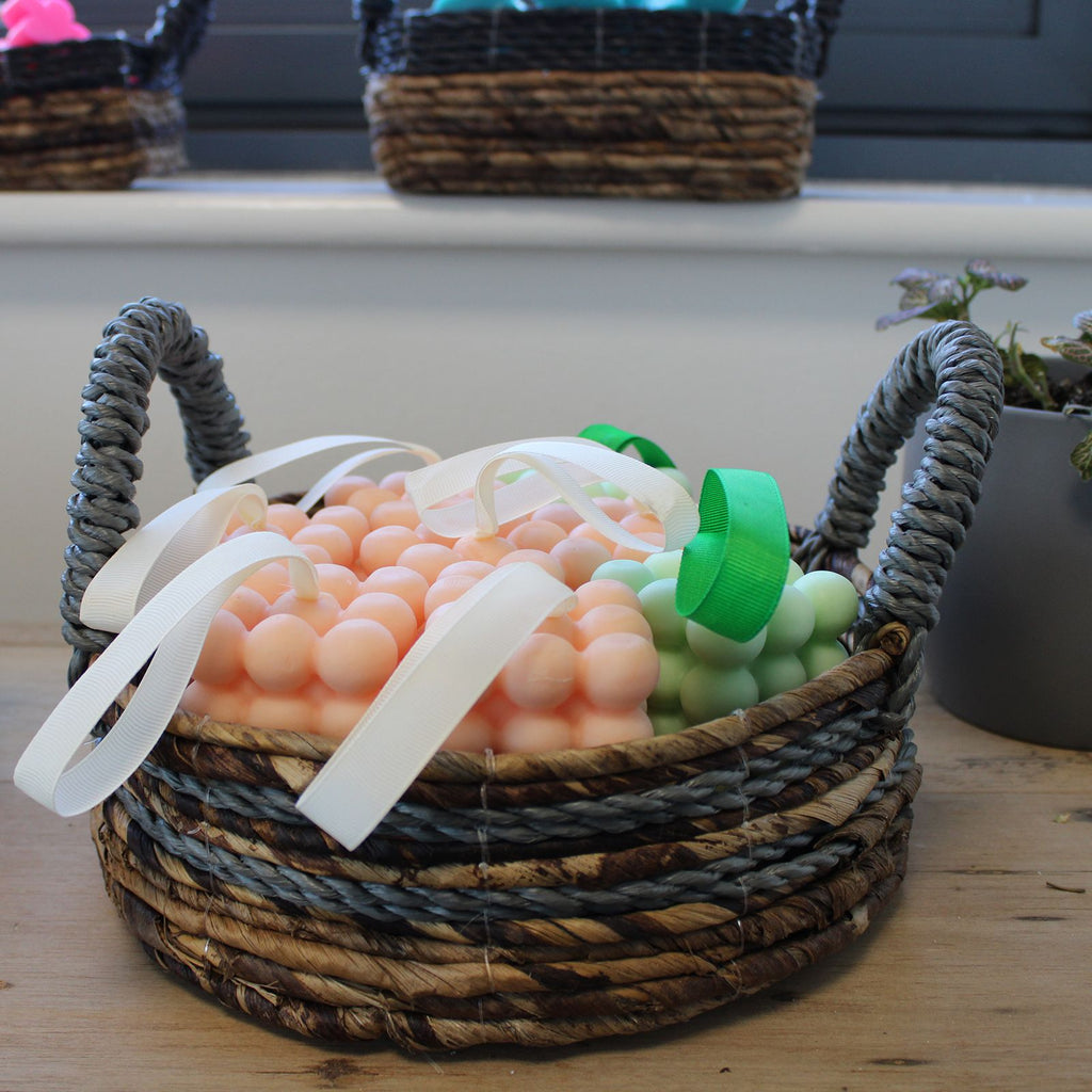 Banana Leaf & Abu Abu Raffia Basket Set of 2 for Home Storage