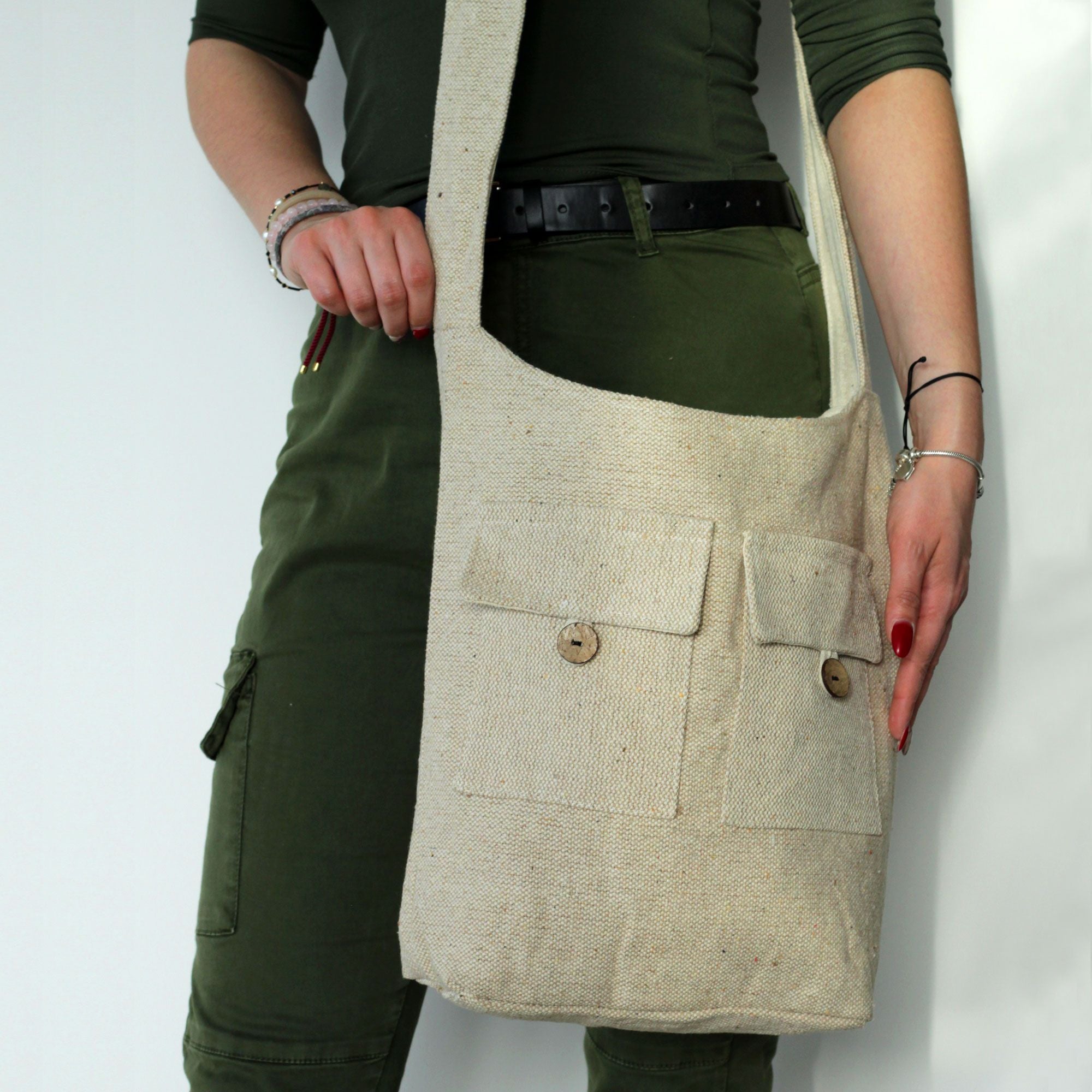 Natural Tones Large Two Pocket Bags for Everyday Use and Style
