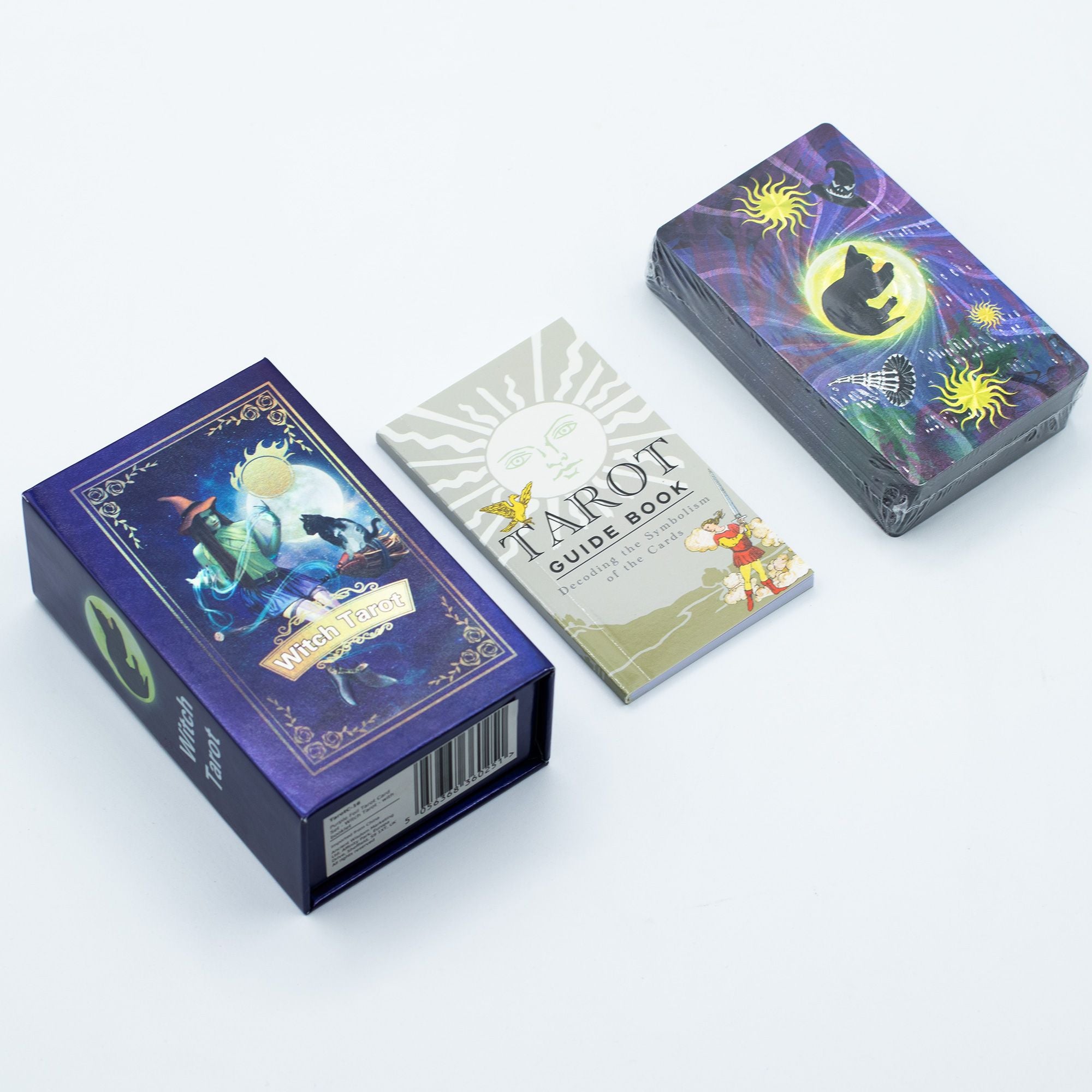 Purple Foil Tarot Card Set with Guidebook for Witchcraft Lovers