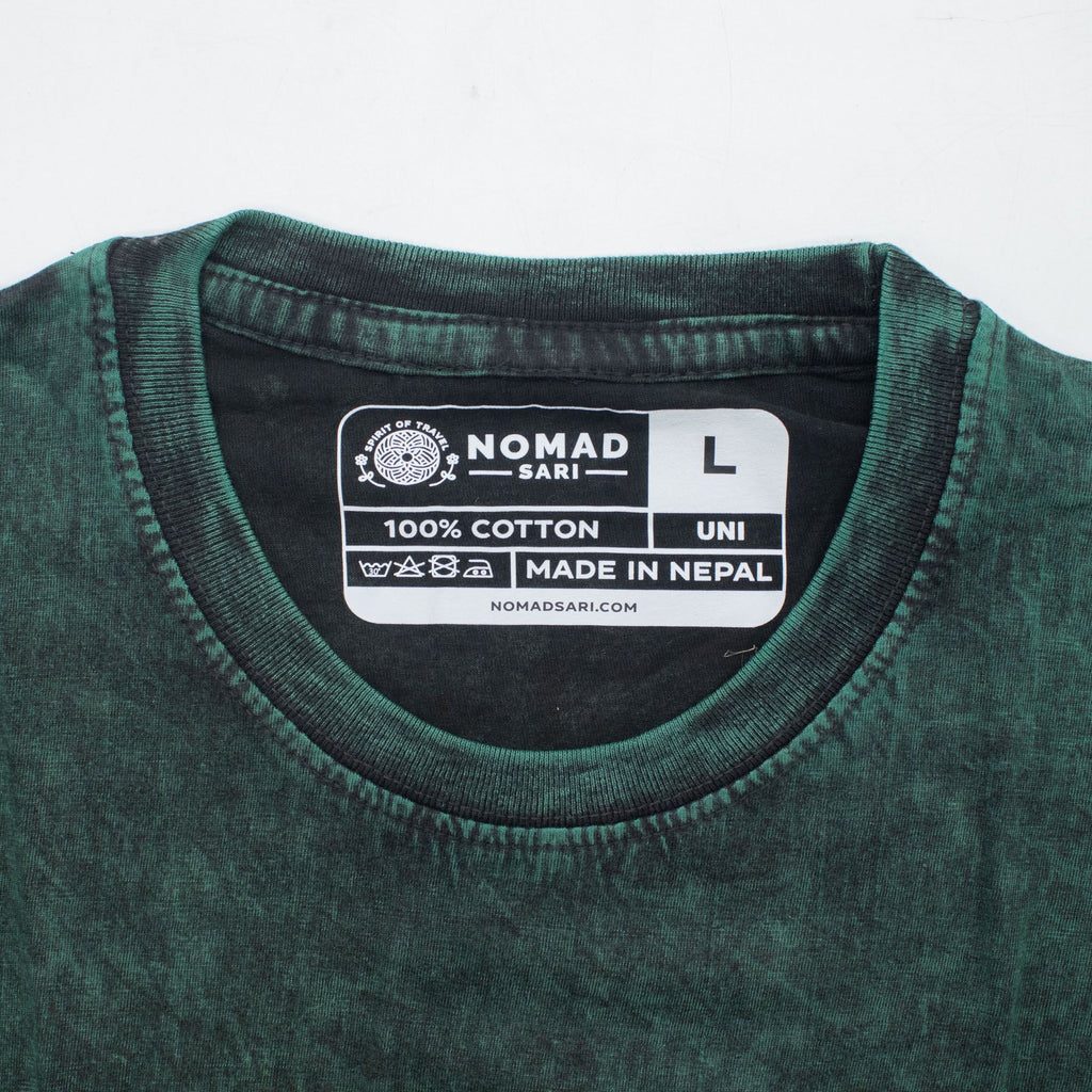 Nomad Sari Stonewashed Cotton T Shirt with Tree of Life Design