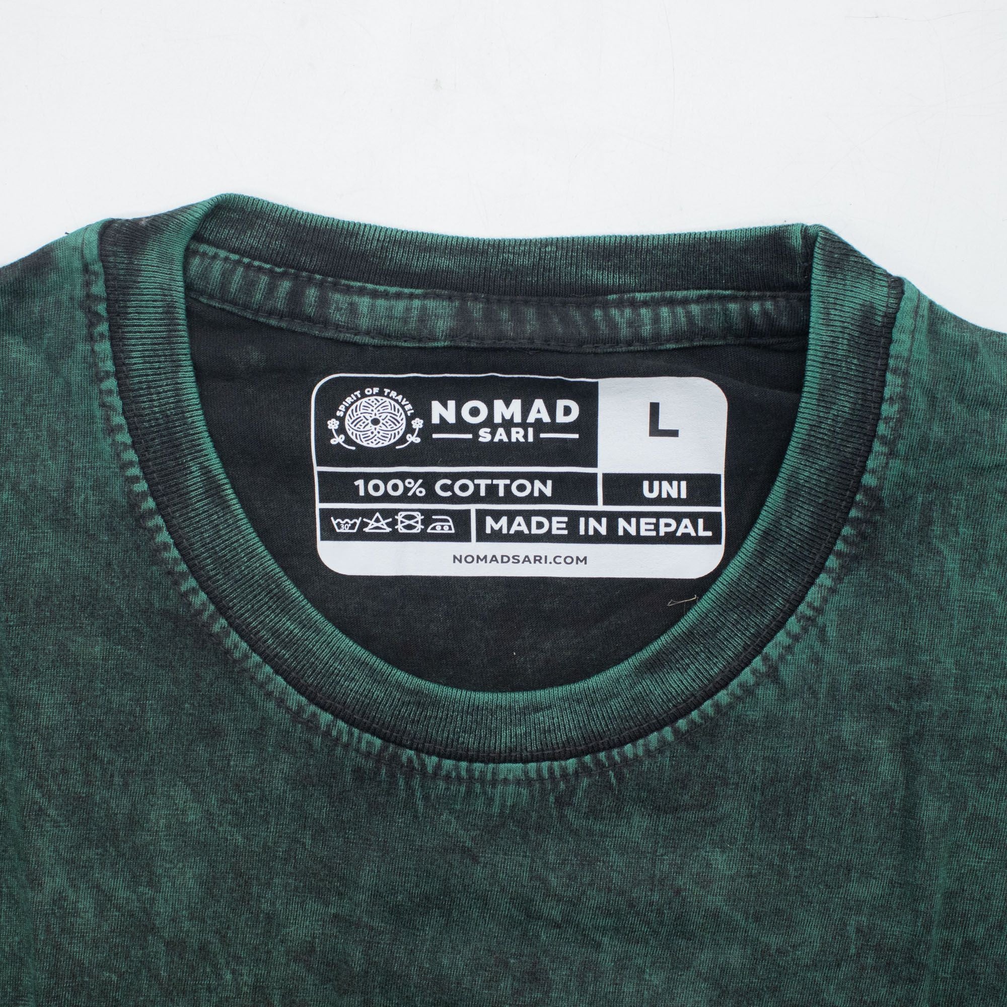 Nomad Sari Stonewashed Cotton T Shirt with Tree of Life Design