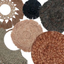 Set of Six Natural Wall Art Pieces from the Kribo Collection