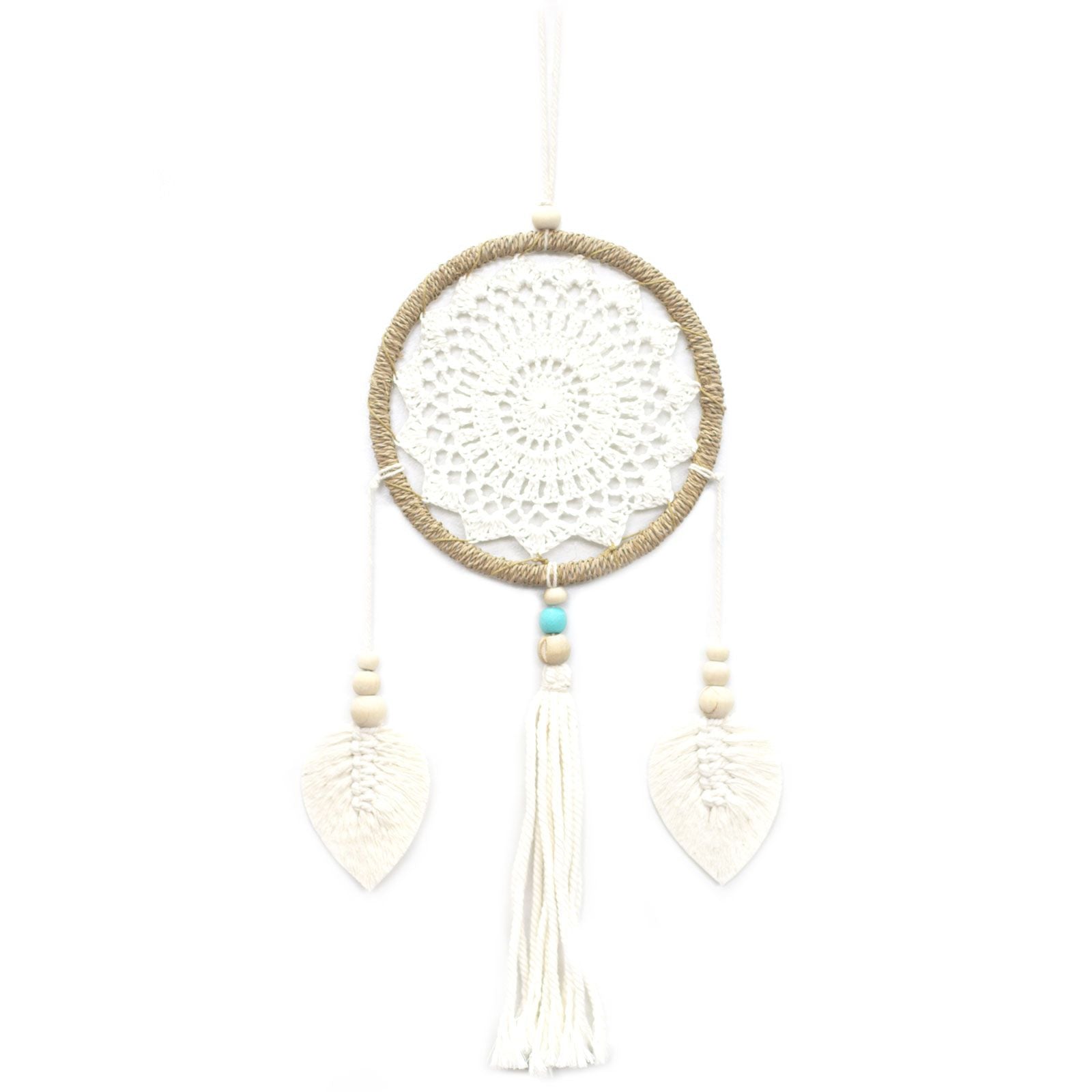 Medium Natural Dream Catcher with Elemental Spirits Design