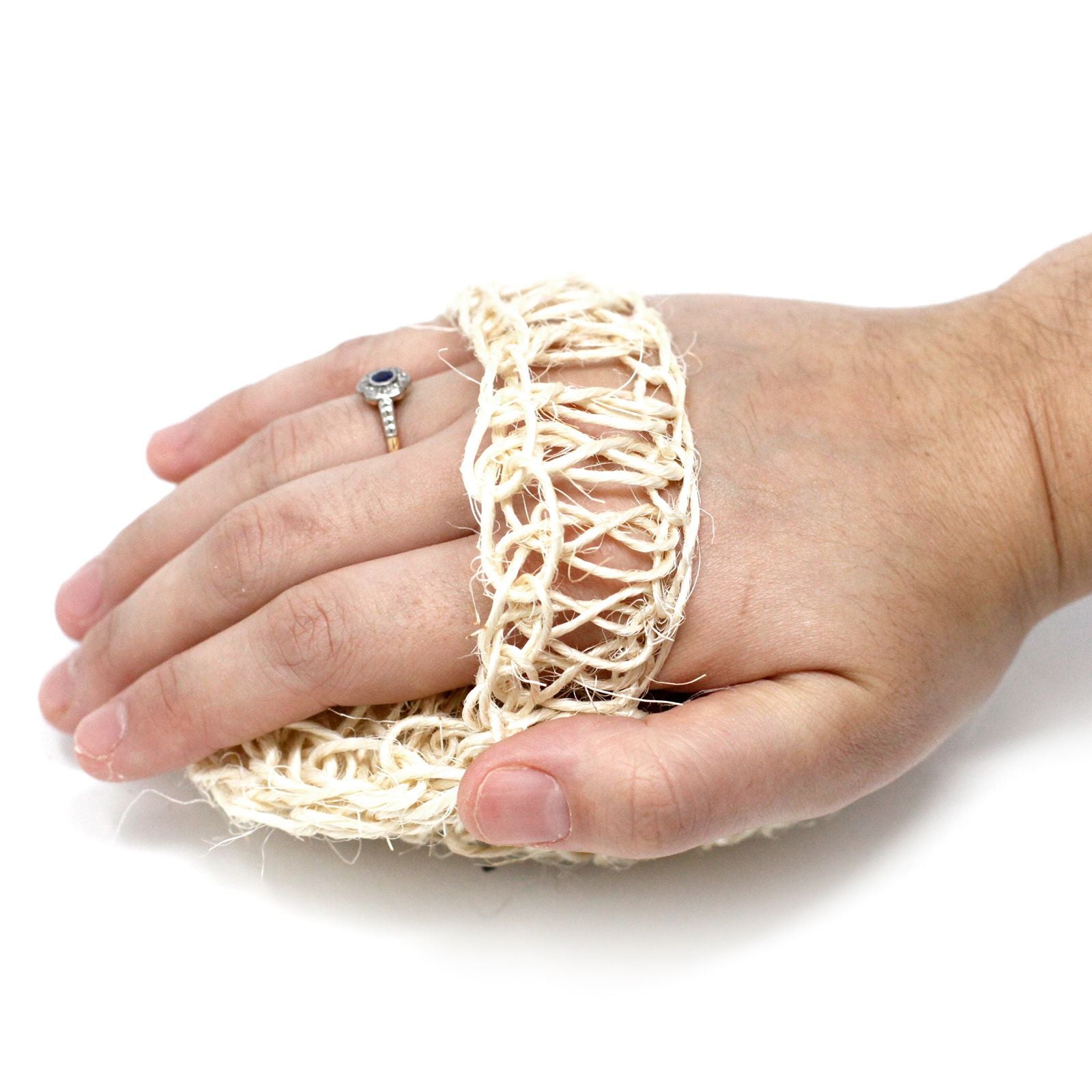 Sisal Sponge and Scrub Soft Round Exfoliating Cushion for Skin Care
