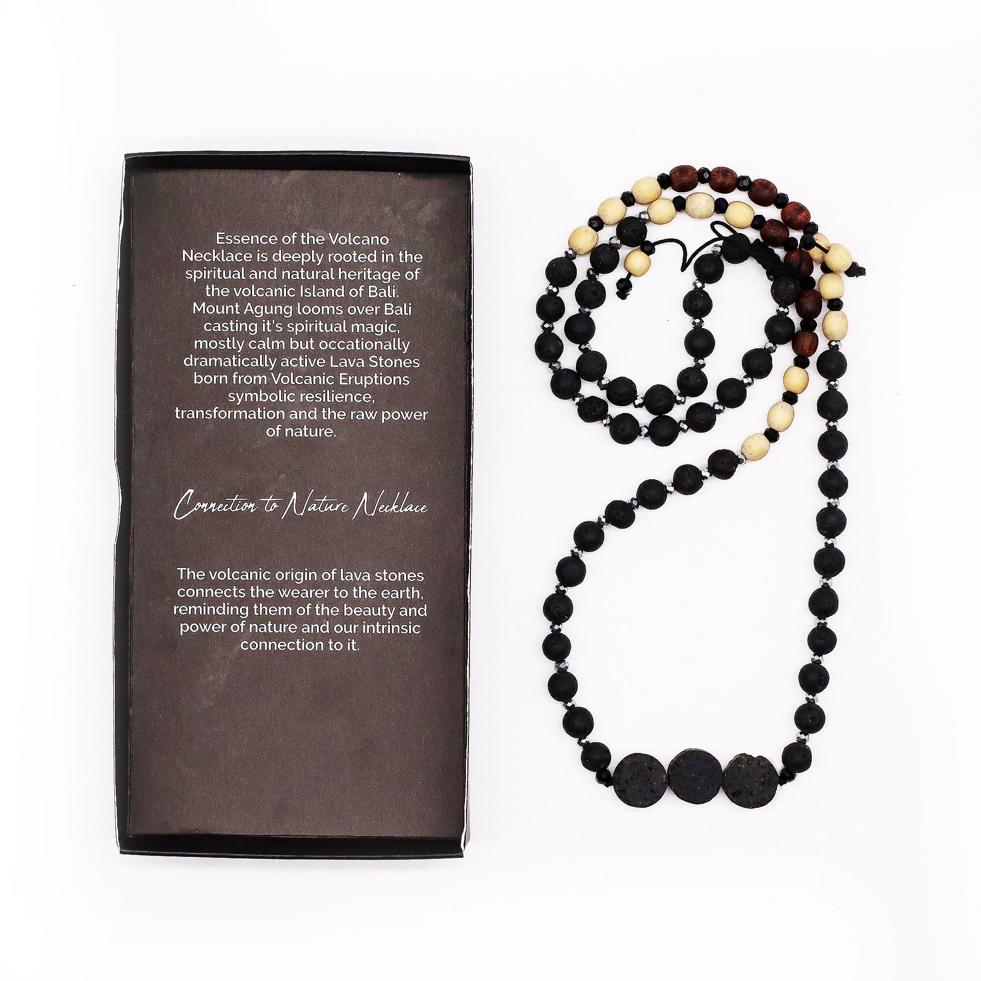 Essence of the Volcano Necklace with Natural Lava Stone Design