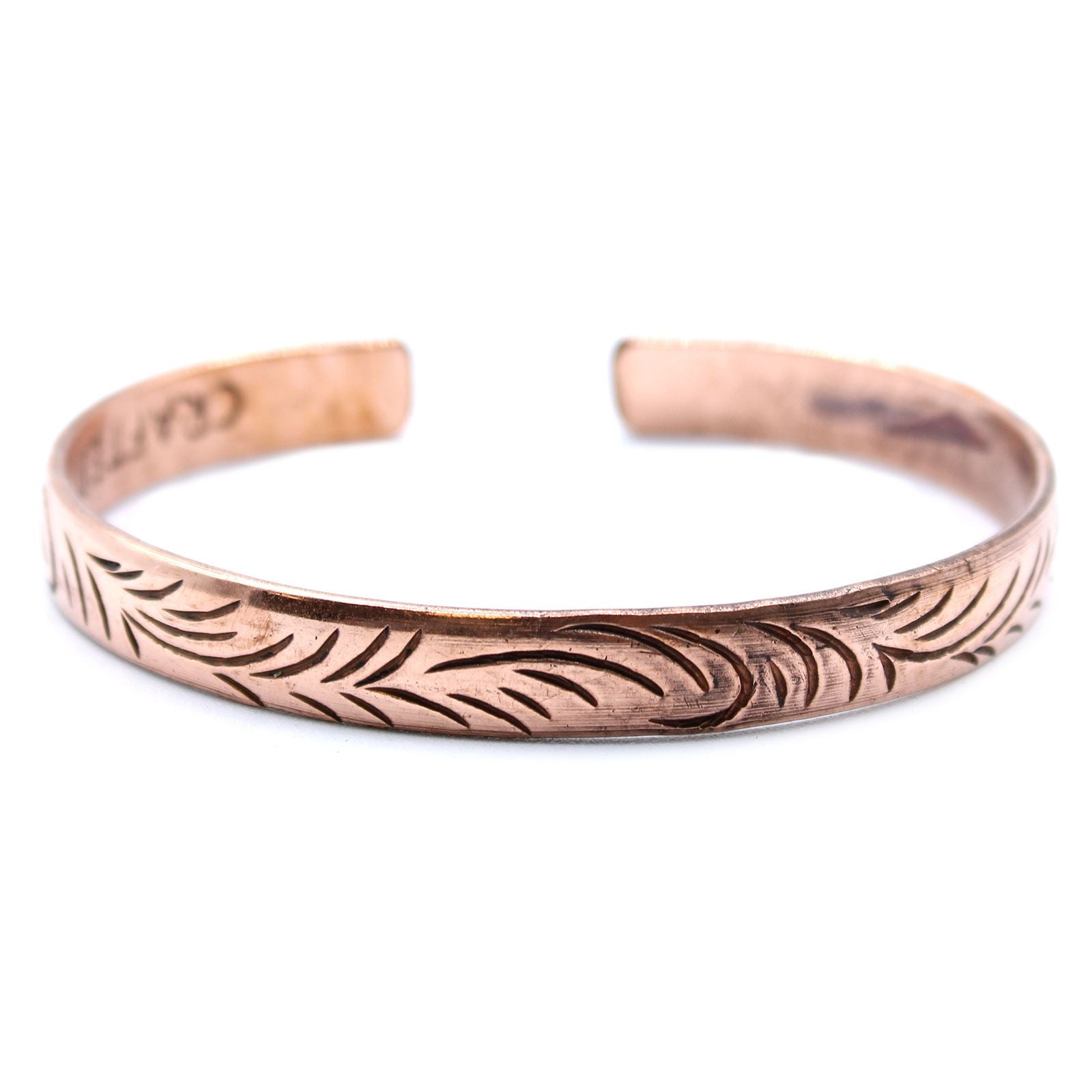 Copper Tibetan Bracelet with Slim Tribal Swirls for Unique Style