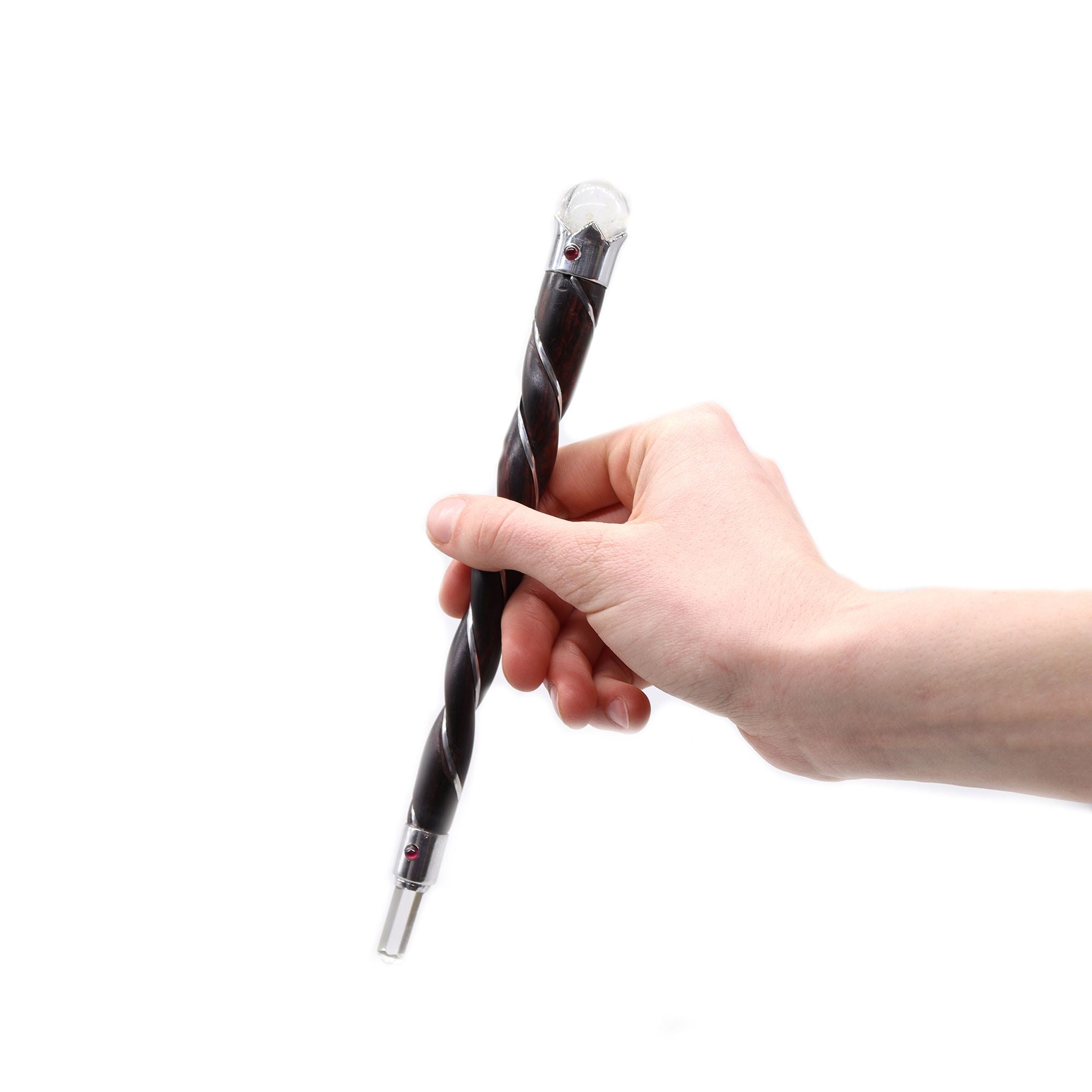 Twisted Wood and Rock Quartz Wand for Crystal Healing Display