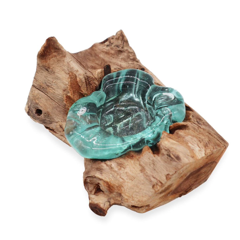 Molton Glass Candle Holder on Wood for Elegant Home Decor Style