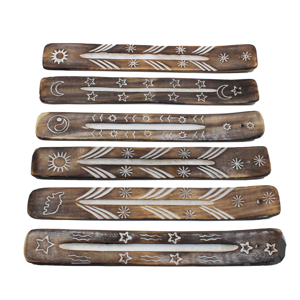 White Washed Incense Holder with Simple Design for Home Decor