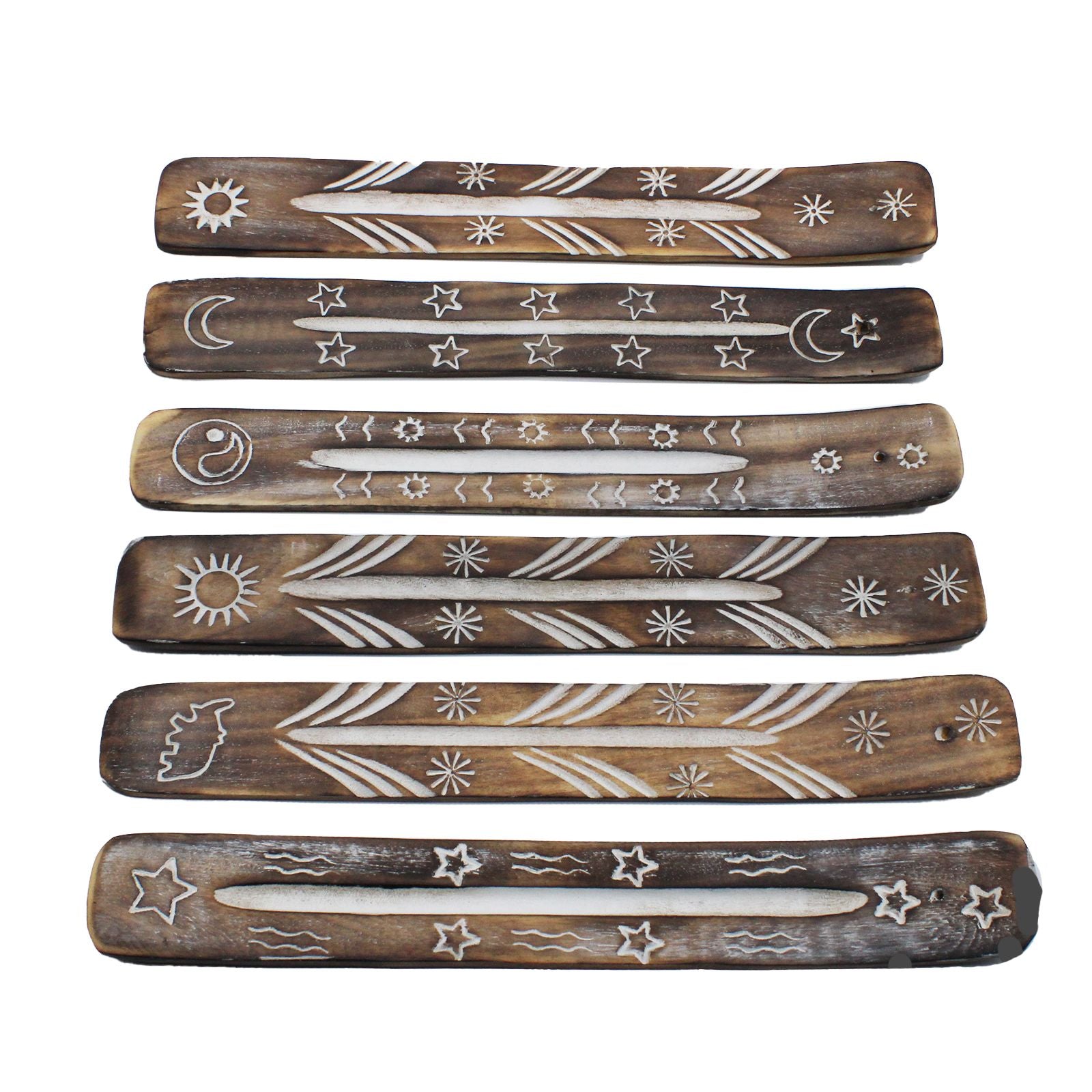 White Washed Incense Holder with Simple Design for Home Decor