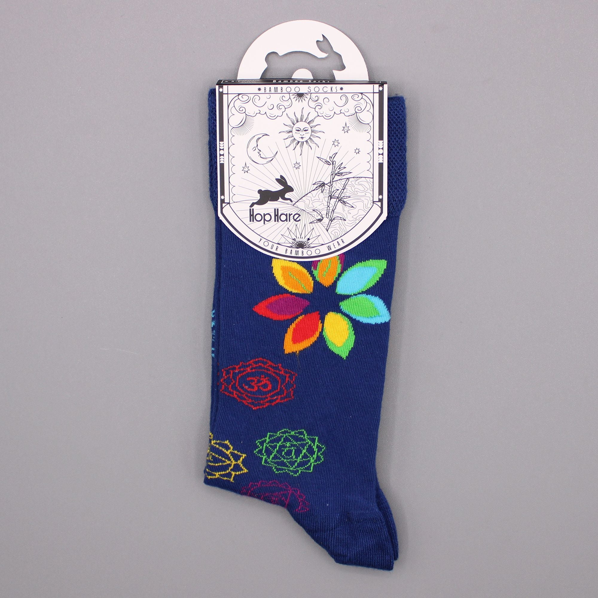 Hop Hare Bamboo Socks S/M Rainbow Chakra for Ultimate Comfort