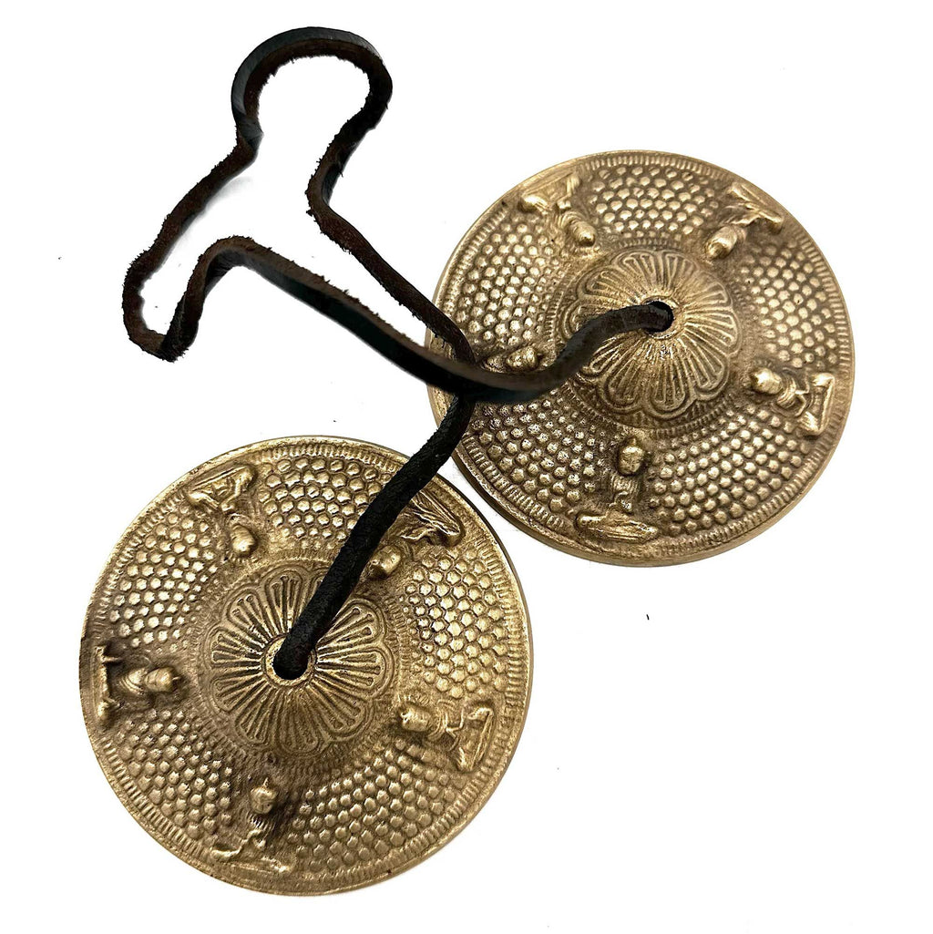 Tibetan Tingsha Bells with Five Buddha Design for Meditation Use