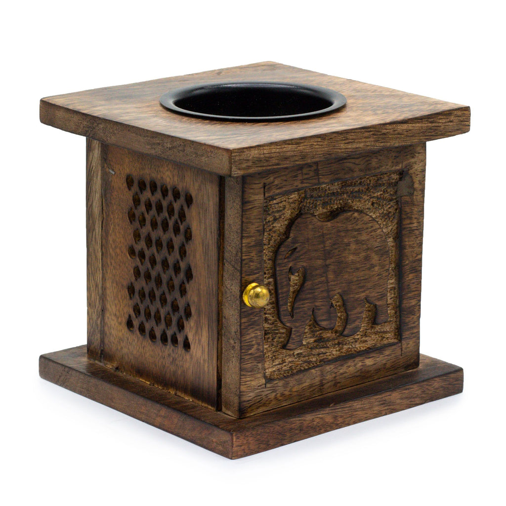 Large Mango Box Burner with Elephant Design for Home Fragrance