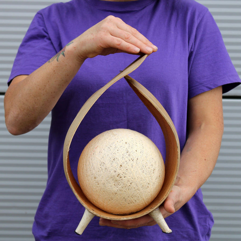 Natural Coconut Lamp with Unique Loop Design for Home Décor