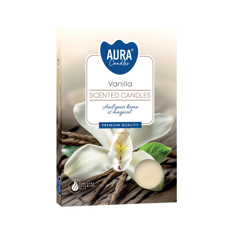 Set of 6 Vanilla Scented Tealights for Home Fragrance Decor