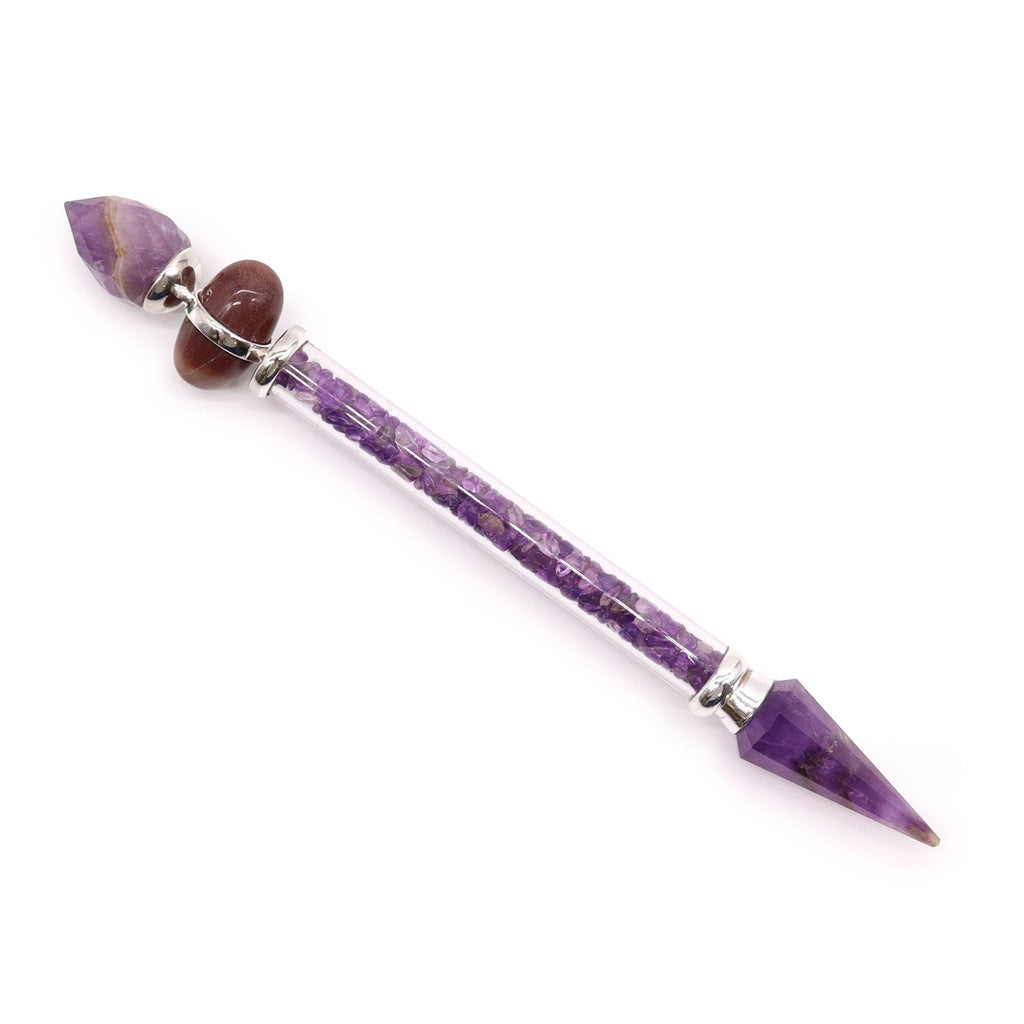 Shiva Lingam Magic Wand with Amethyst for Home Decor and Success
