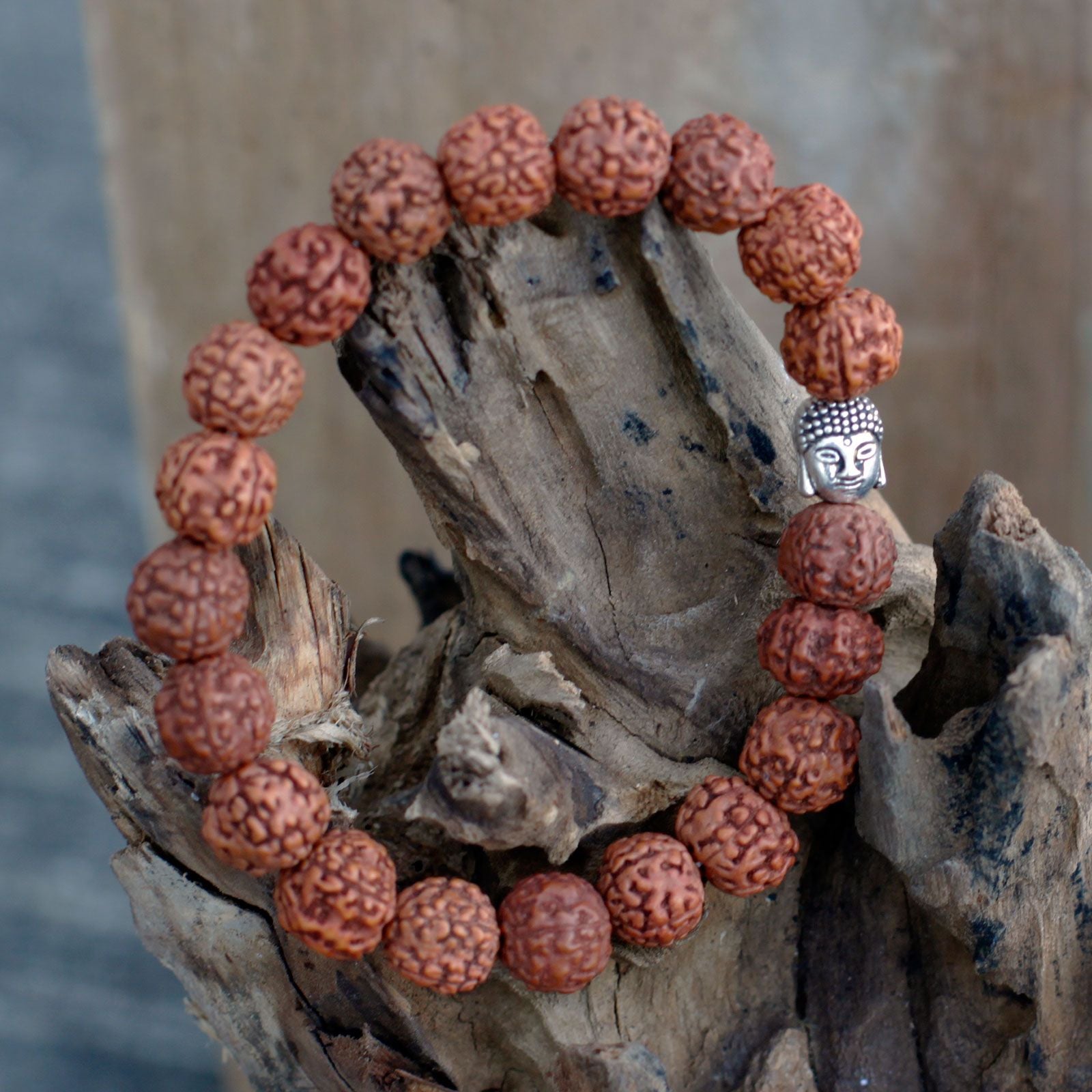 Rudraksha Buddha Bangle Mala with Natural Beads for Unique Style