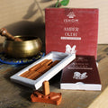 Pack of 15 Natural Incense Smudge Bricks and Burner Amber Wood