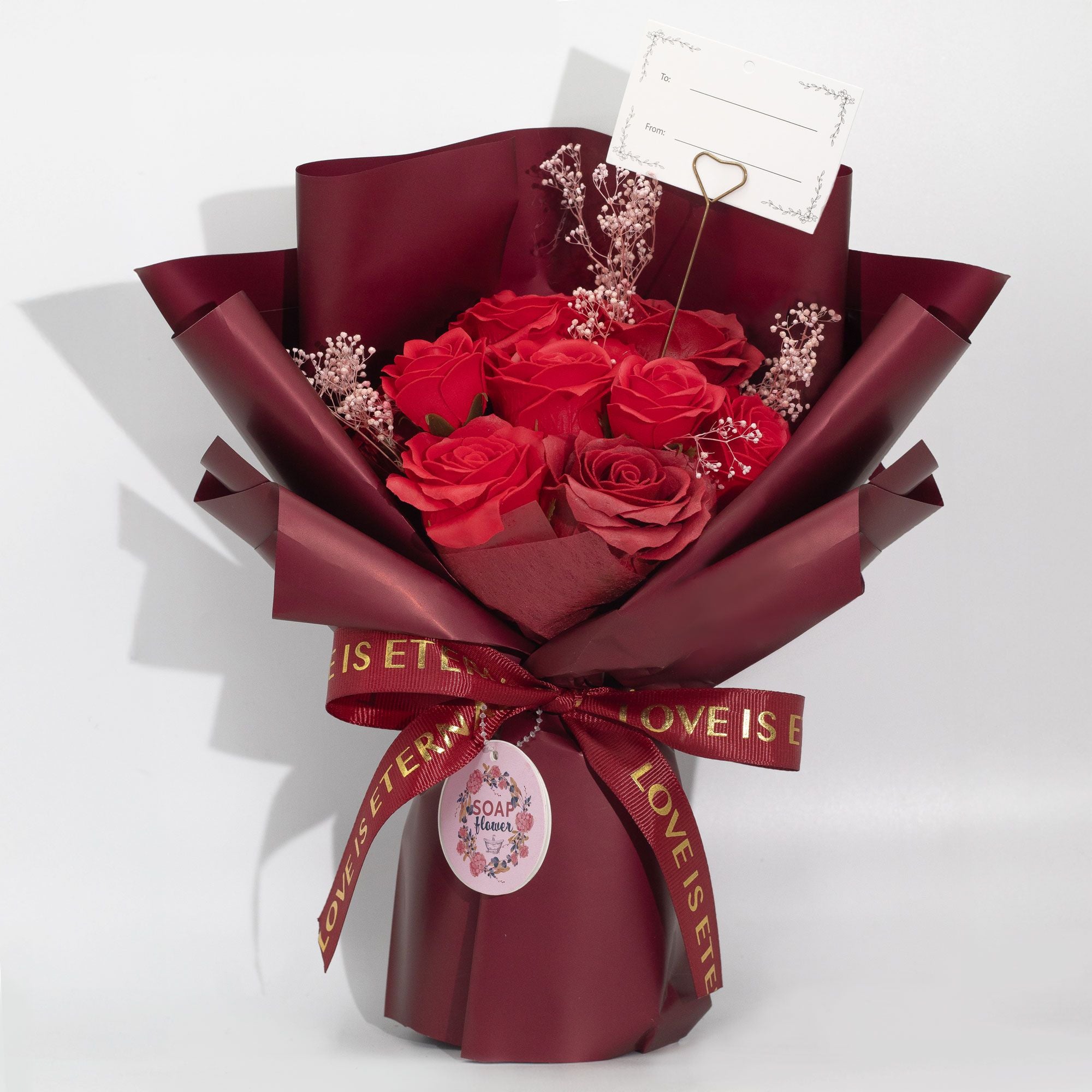 Large Red Roses Bouquet Love is Eternal with Gift Card Included