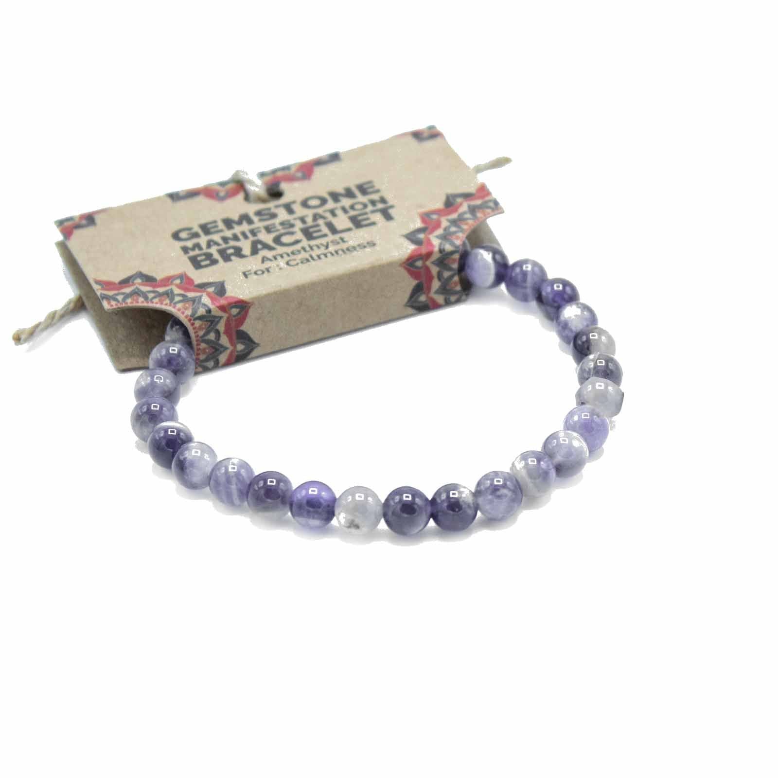 Gemstone Manifestation Bracelet Amethyst for Tranquil Calmness