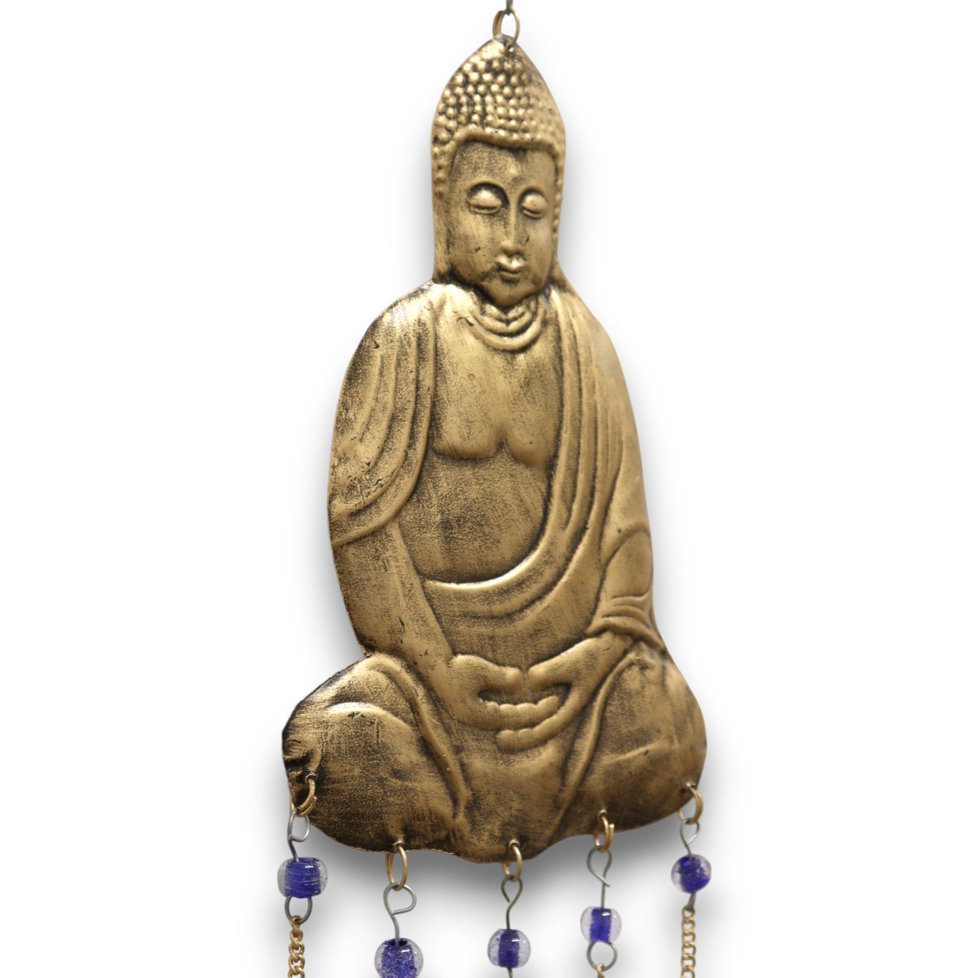 Indian Chimes Large Buddha 5 Bell Chimes with Colourful Beads