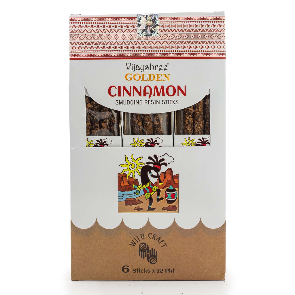 Golden Cinnamon Smudging Resin Sticks for Cozy Atmosphere 30g