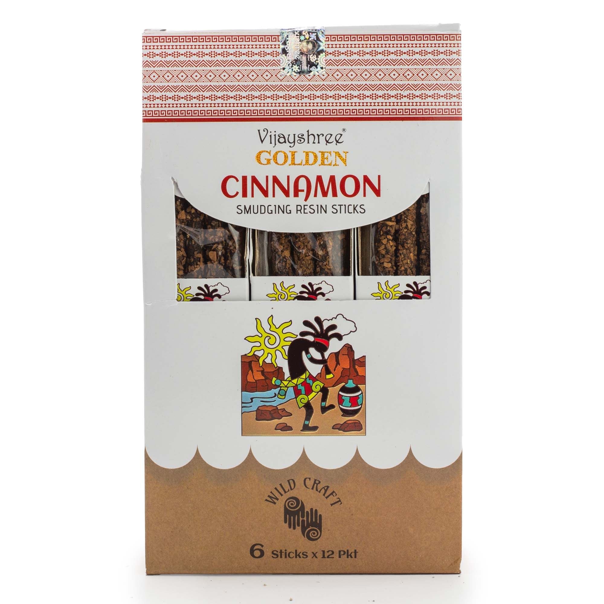 Golden Cinnamon Smudging Resin Sticks for Cozy Atmosphere 30g