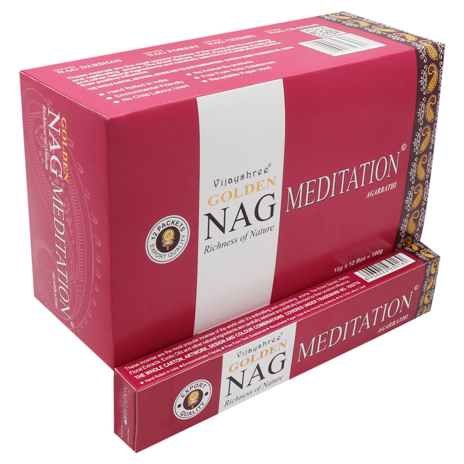 15g Golden Nag Meditation Incense for Aromatic Atmosphere