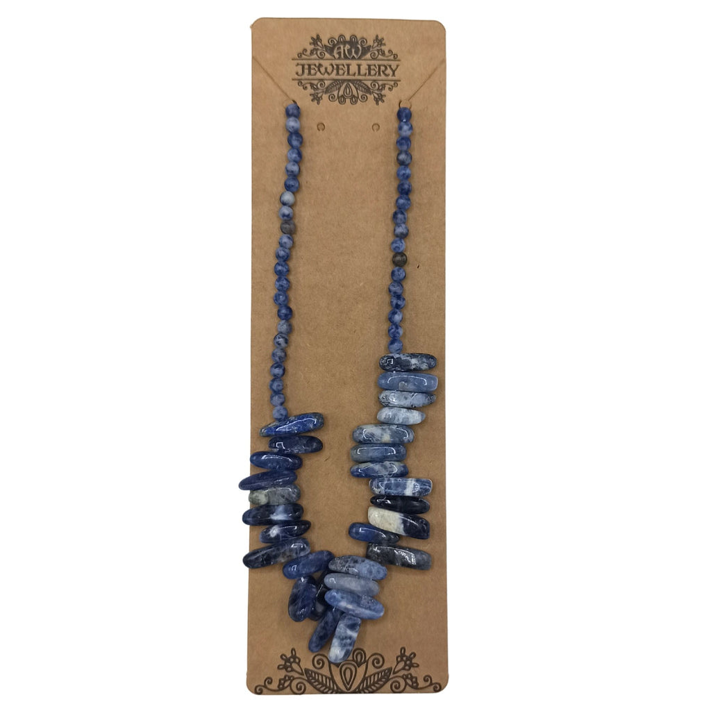 Longstone Sodalite Gem Necklace with Deep Blue Elegance
