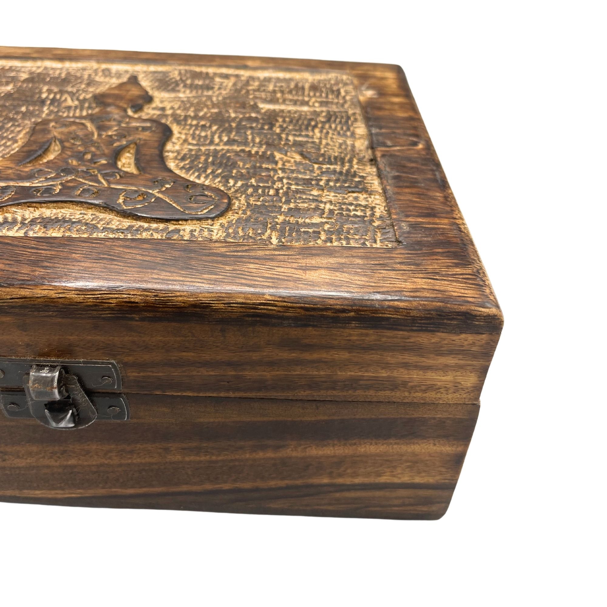 Large Wooden Keepsake Box with Buddha Design for Cherished Moments