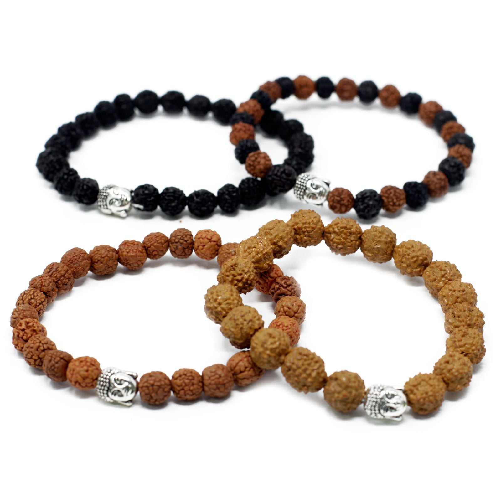 Assorted Rudraksha Buddha Bangles for Unique Style and Appeal