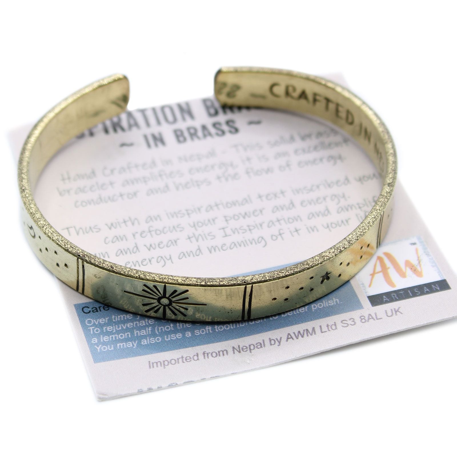 Inspiration Bracelet Brass Sunrise with Galaxy and Stars Design