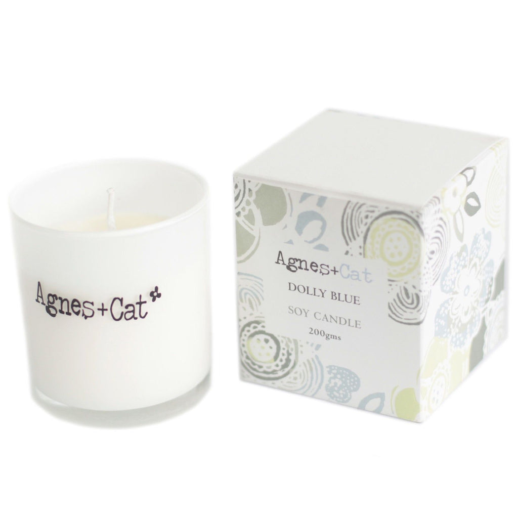 Agnes + Cat Votive Candle in Dolly Blue for Comforting Ambiance