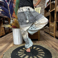 Yoga and Festival Pants High Cross with Himalayan Print in Grey