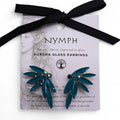 Teal Green Vintage Glass Fairies Earrings for Nature Lovers Style