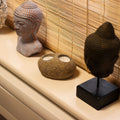 Natural Riverstone Candle Holder with Unique Double Nightlight Design