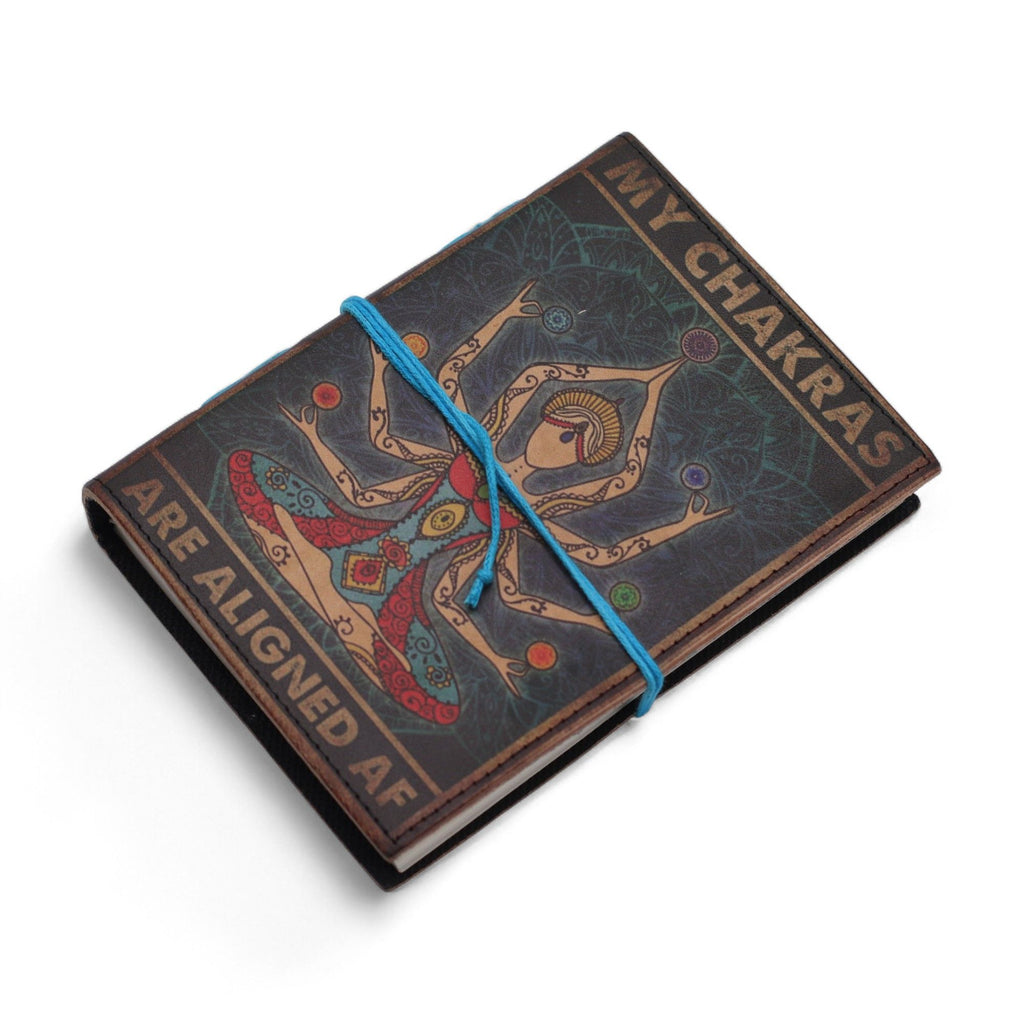Leather Printed Notebook My Chakras Are Aligned AF with 200 Pages