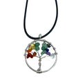 Tree of Life Pendant Chakra with Seven Vibrant Gemstones Design