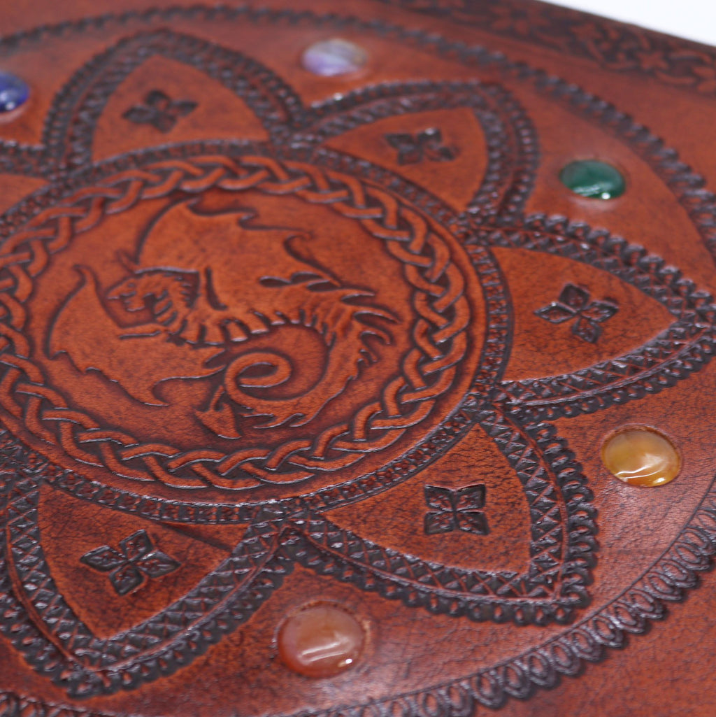 Huge Tomb Book with Dragon Mandala Design and Chakra Stones