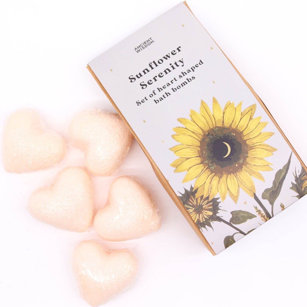Sunflower Serenity Bath Heart Gift Set with Passion Fruit Scent