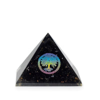 Small Organite Pyramid 5.5x4.5cm - Tree of Life - Black Tormaline Chips