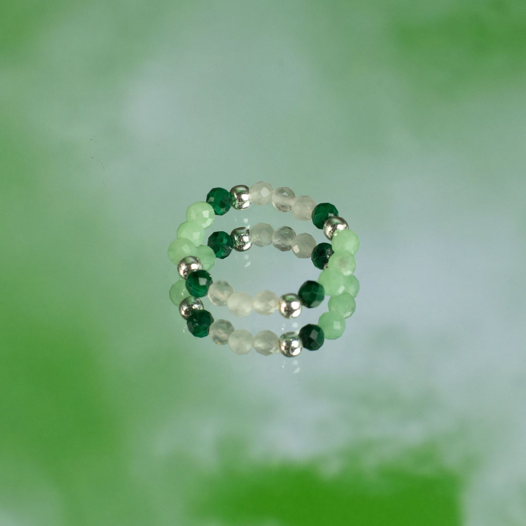 Nymph Spirit Gemstone Ring Set with Nature Inspired Design