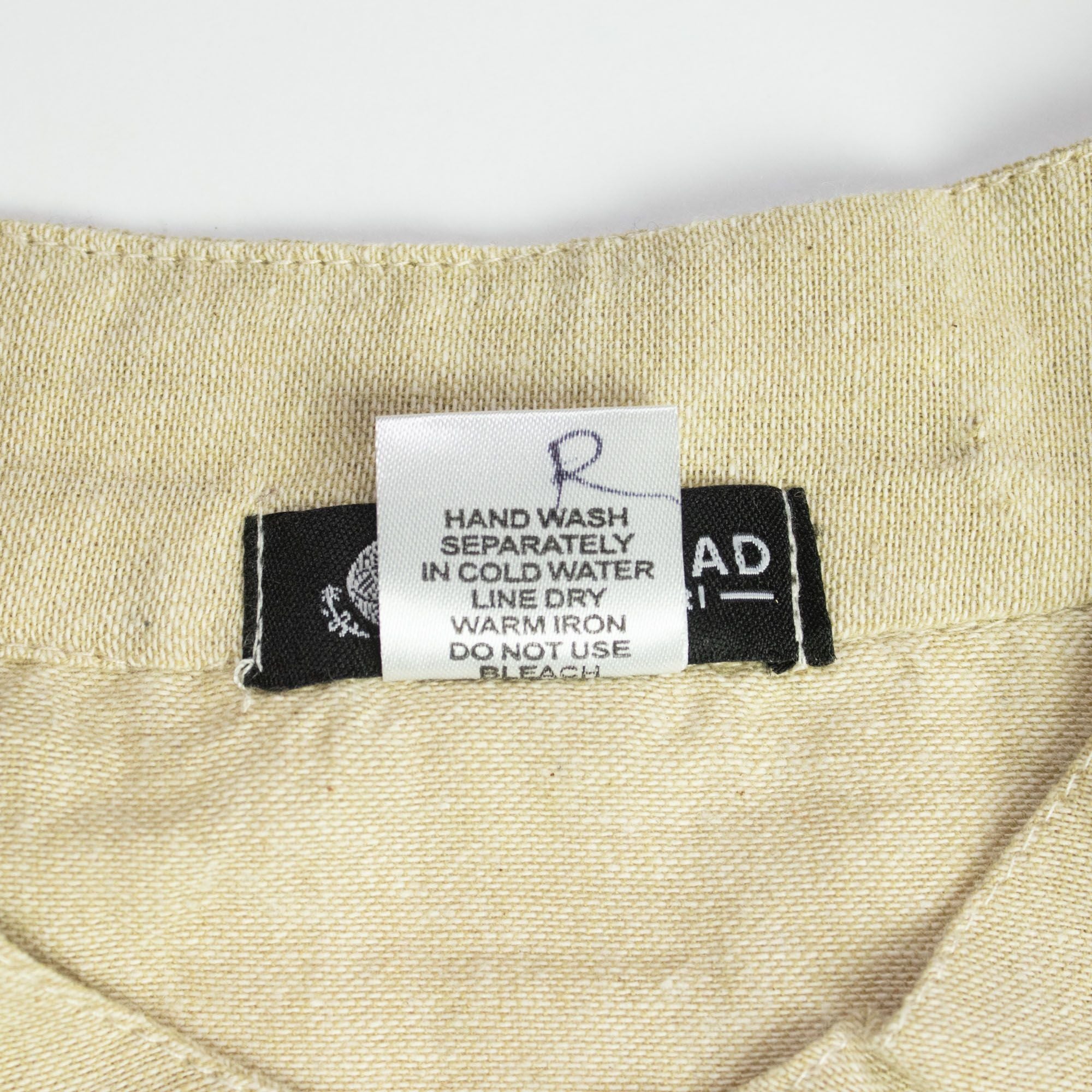 Nomad Sari Kathmandu Shirt in Stone with Hand Painted Pocket