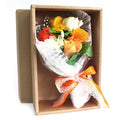 Vibrant Orange Boxed Hand Soap Flower Bouquet Gift Set for Gifting