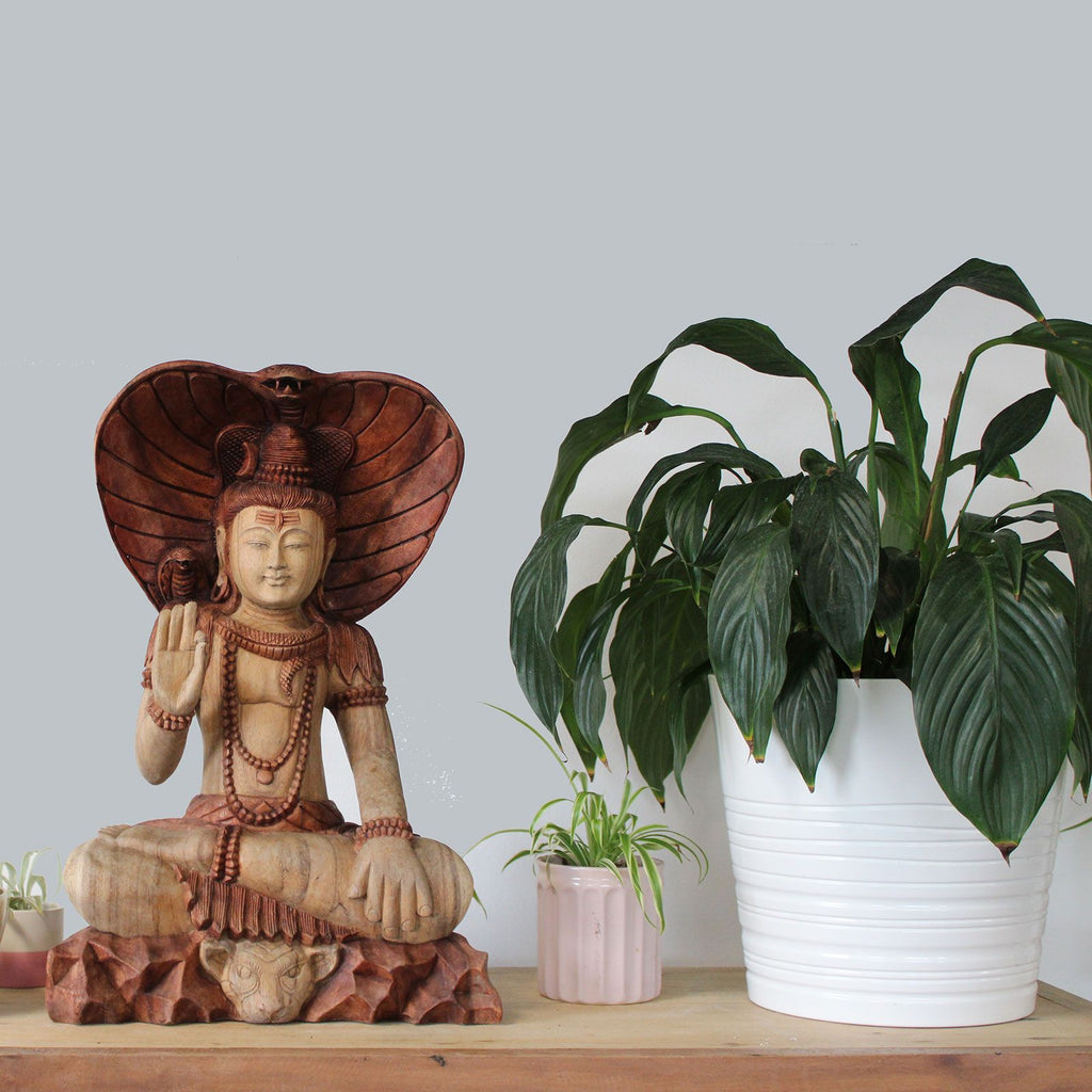 Shiva with Cobra Hand Carved Buddha Statue 50cm Unique Design