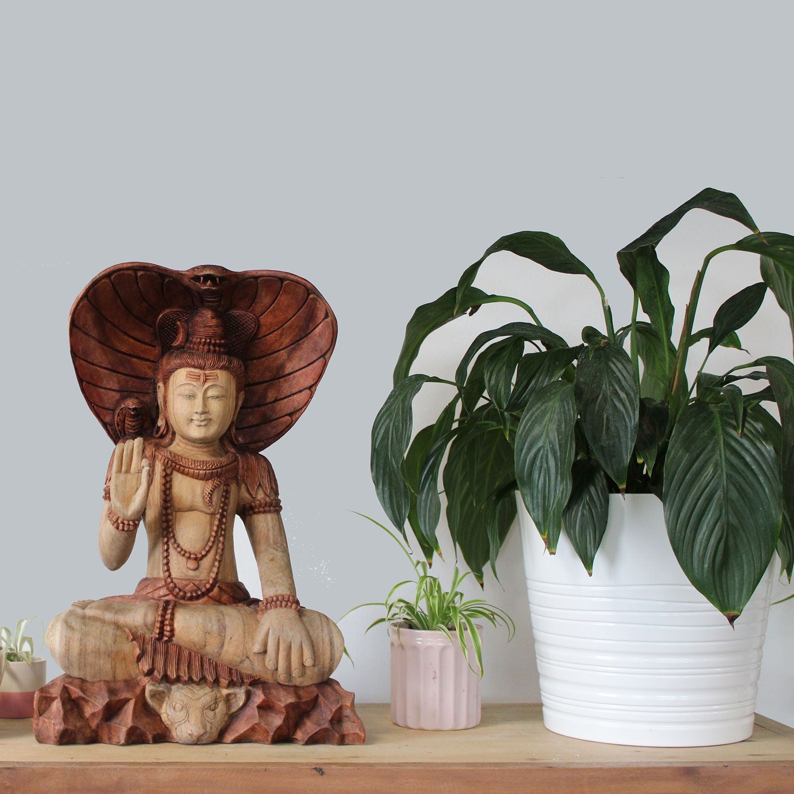 Shiva with Cobra Hand Carved Buddha Statue 50cm Unique Design