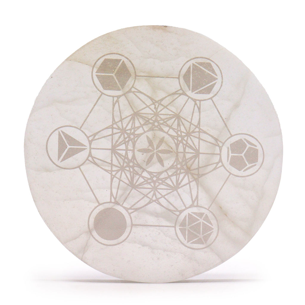 Large 18cm Charging Plate with Sacred Geometry Design for Crystals
