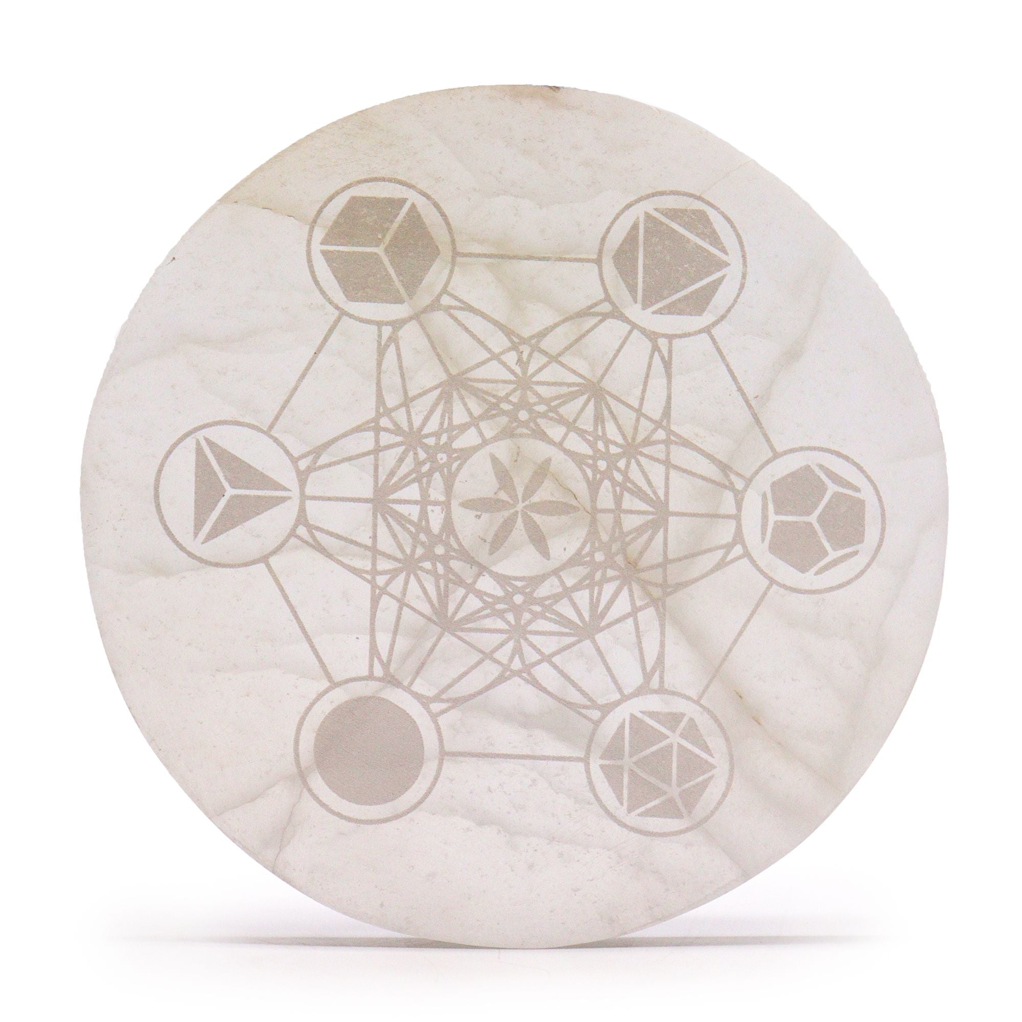 Large 18cm Charging Plate with Sacred Geometry Design for Crystals